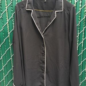 Express “Pajama” Style Long Sleeve Blouse